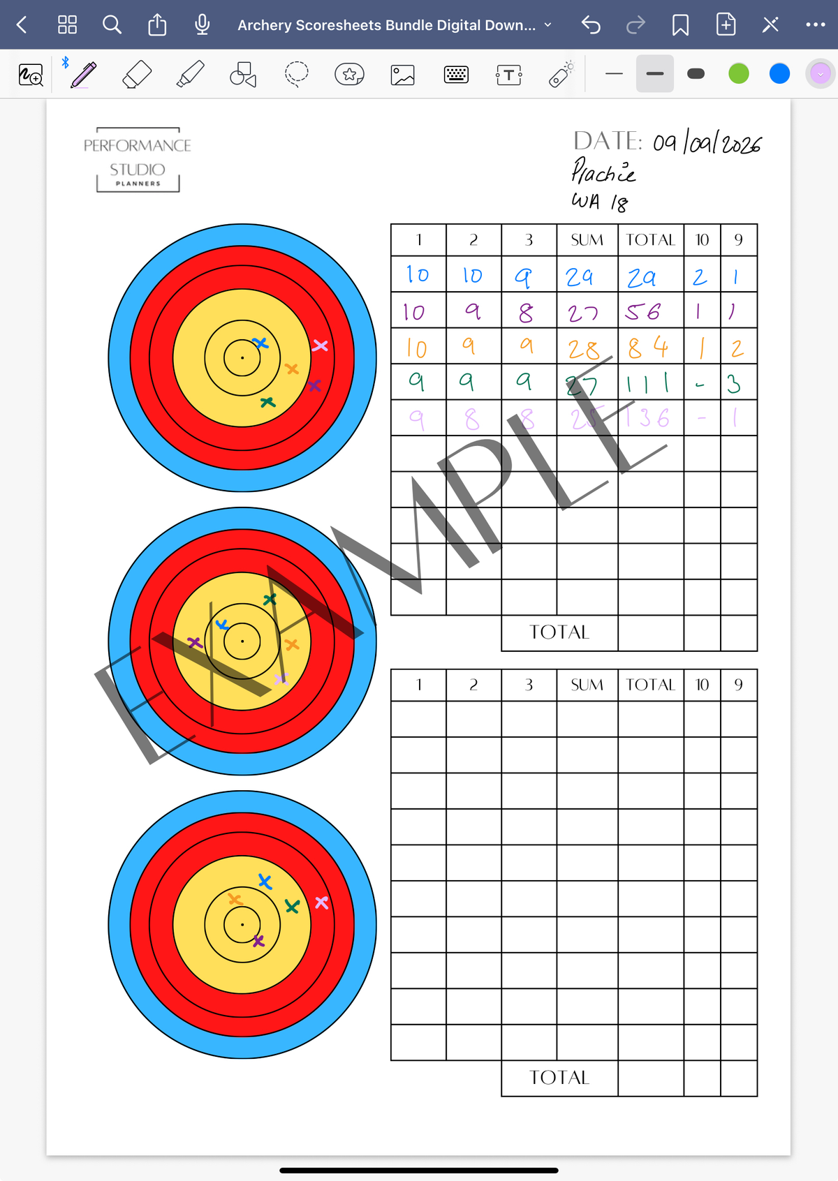 Archery Scoresheets Bundle