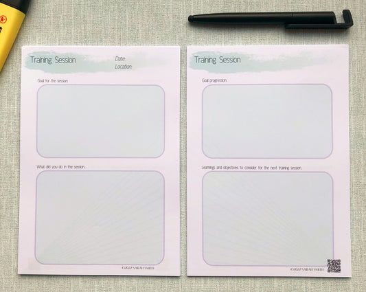 Training Session Journal Pages - Refill