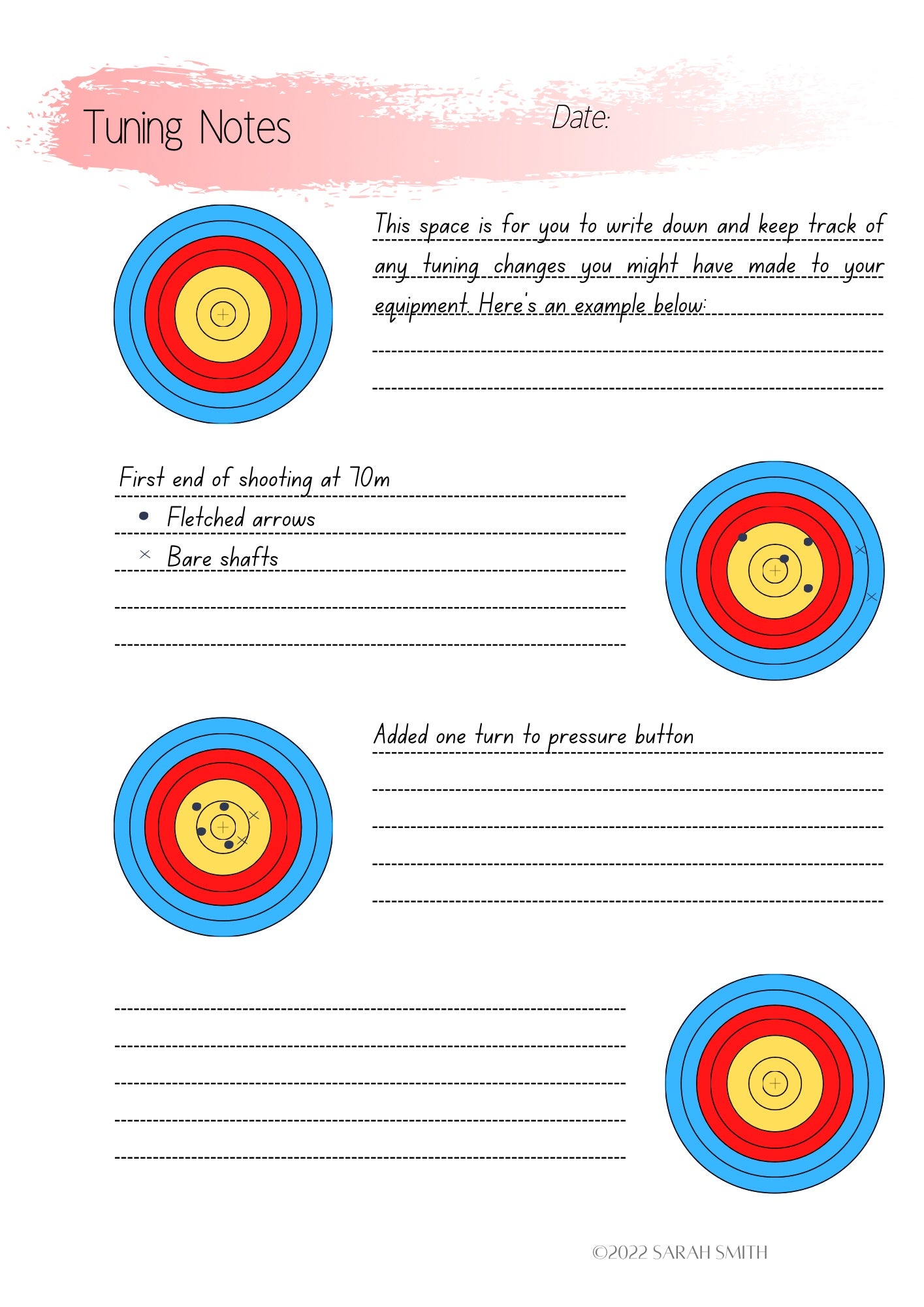 Tuning Notes Journal Pages - Refill