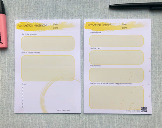 Competition Preparation/Debrief Journal Pages - Refill