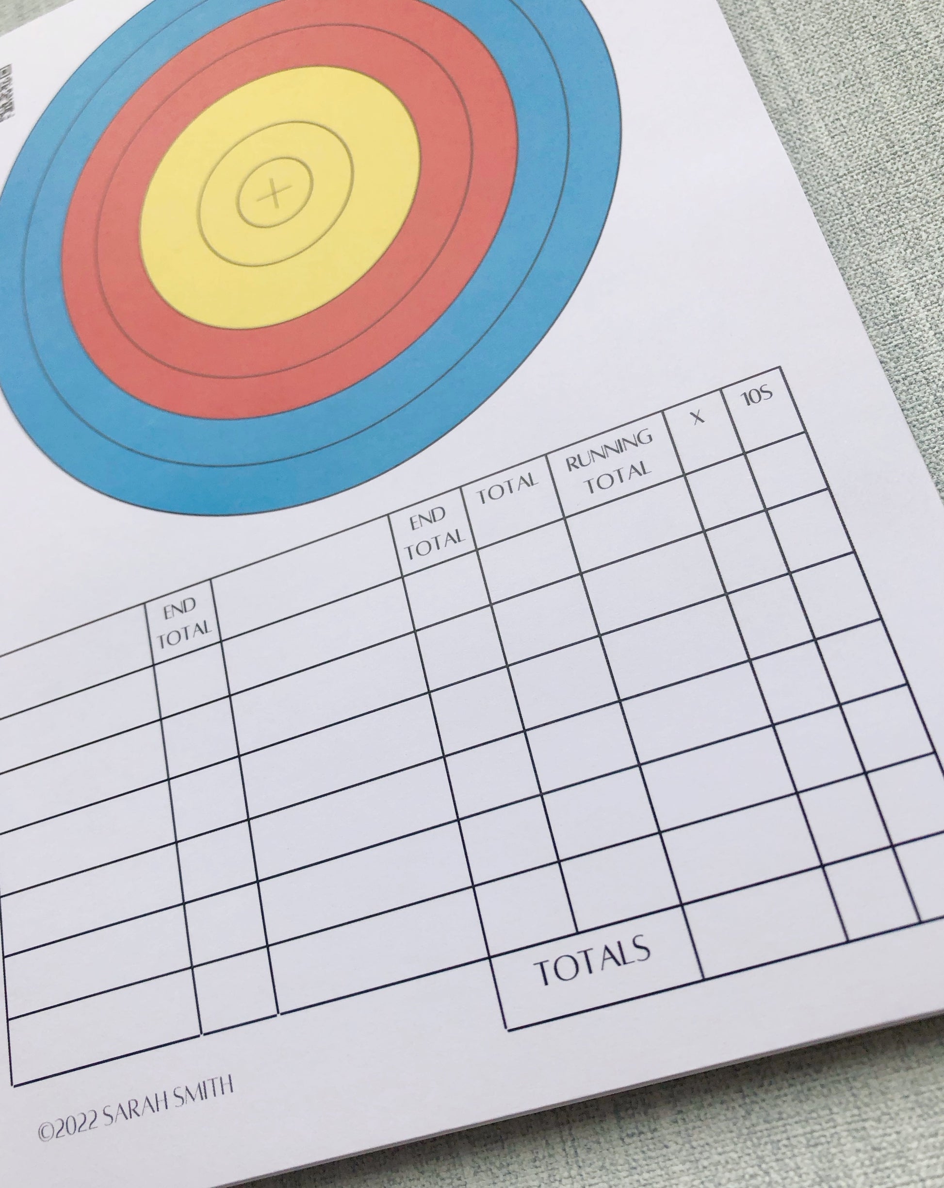 Archery target face plotter and score pad