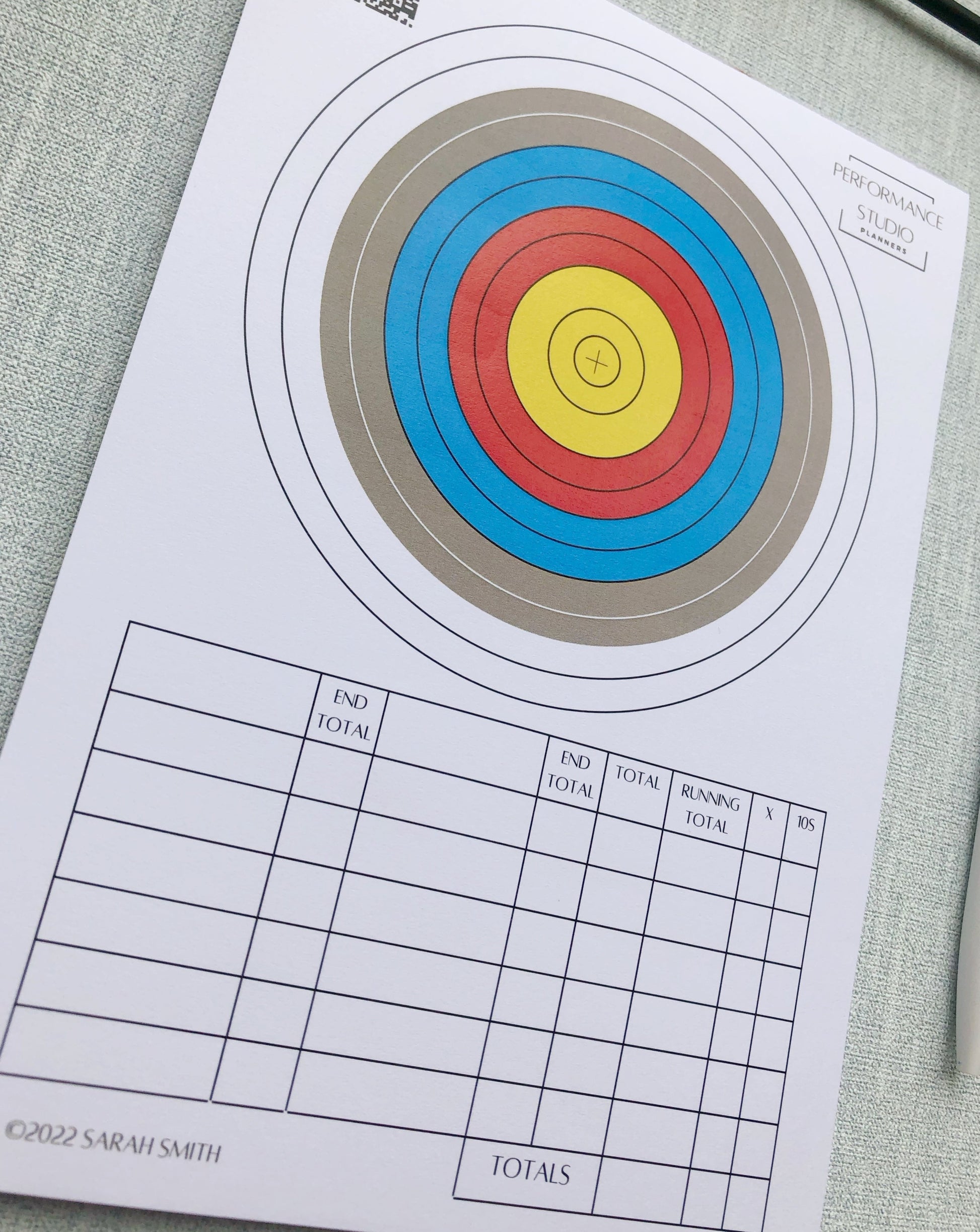 Archery target face plotter and score pad