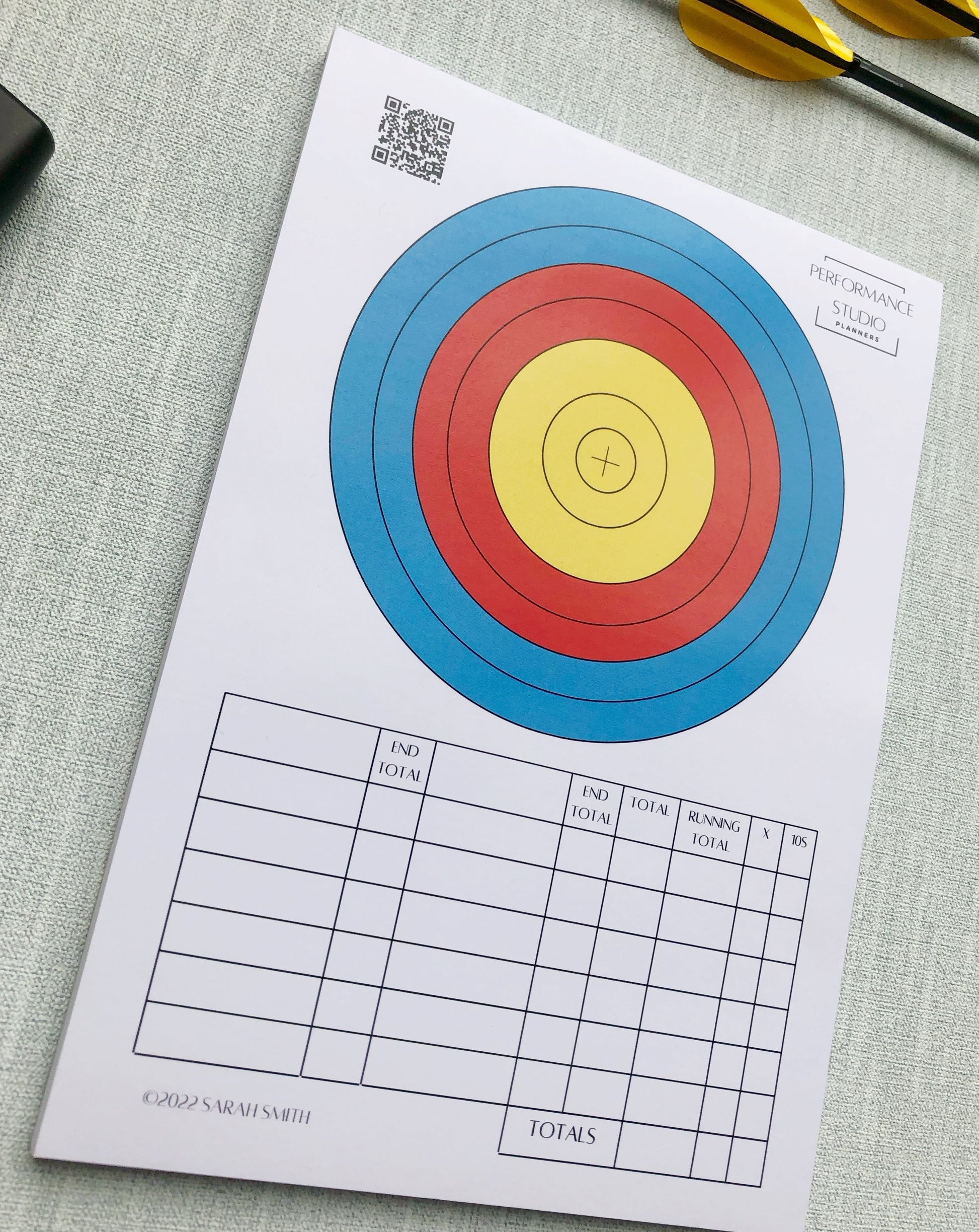 Archery target face plotter and score pad 
