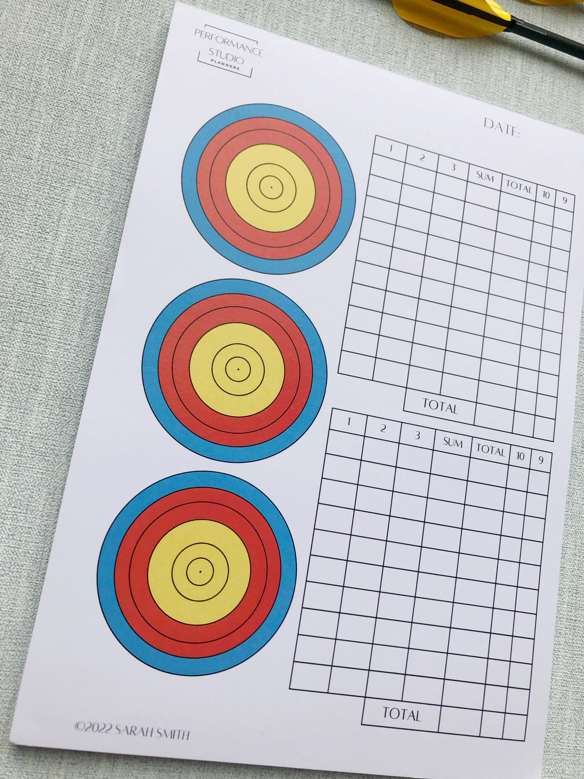 Archery Triple Target Face Plotter Pad + 60 Arrow Scoresheet ...
