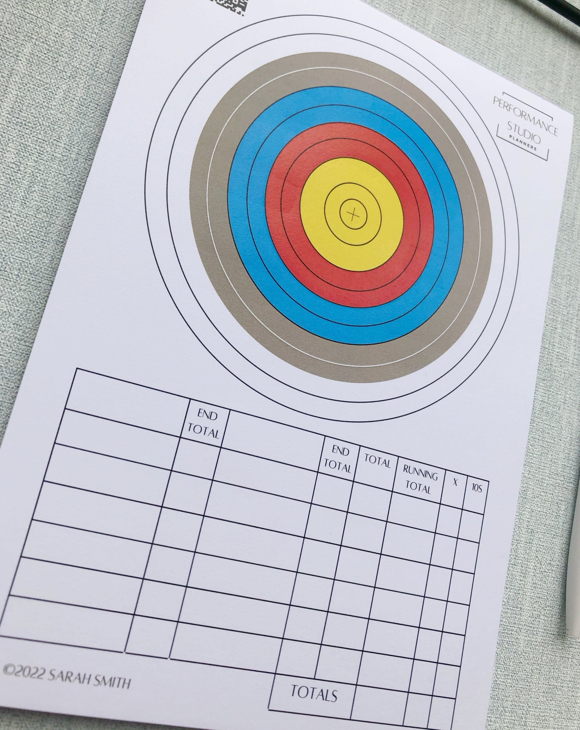 Archery target face plotter and score pad 